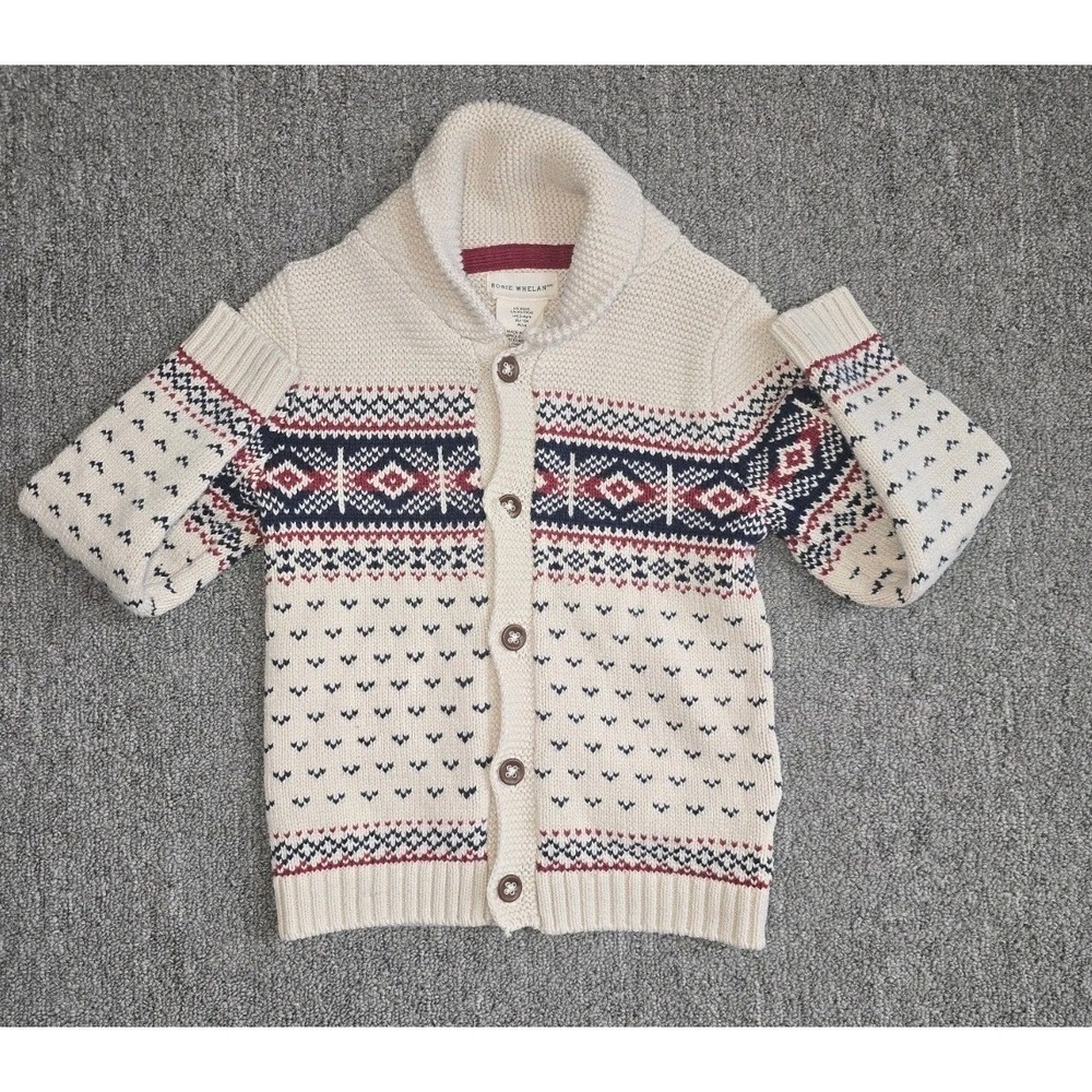 Rorie Whelan Boys Button Up Fairaisle Long Sleeve Cardigan  Size  XS 4